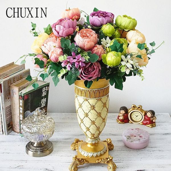 decorative flowers & wreaths 1pc bouquet hi-q european 12 head artificial flower oil painting peony rose silk fake leaf wedding home party d
decorative flowers & wreaths 1pc bouquet hi-q european 12 head artificial flower oil painting peony rose silk fake leaf wedding home party d