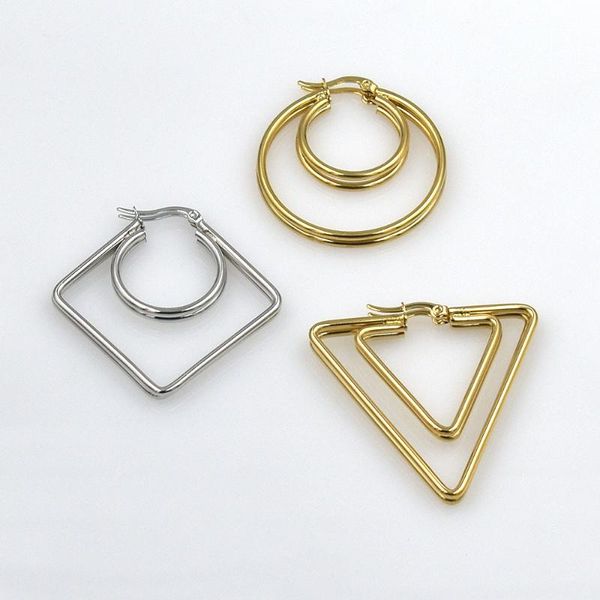fashion women jewelry earrings geometric round square triangle stainless steel korean big earrings hypoallergenic ladies gifts, Golden;silver
fashion women jewelry earrings geometric round square triangle stainless steel korean big earrings hypoallergenic ladies gifts, Golden;silver