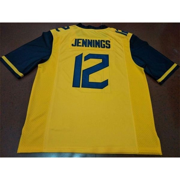 men wvu mountaineers gary jennings #12 real full embroidery college jersey size s-4xl or custom any name or number jersey, Black
men wvu mountaineers gary jennings #12 real full embroidery college jersey size s-4xl or custom any name or number jersey, Black