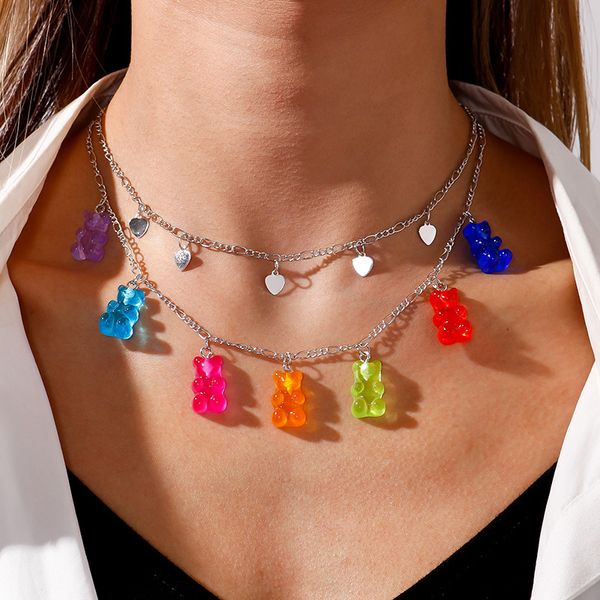 fahsion resin colorful bears necklaces animals tassel clavicle chain choker necklace for women party jewelry accessories panda pendants 12pc, Silver
fahsion resin colorful bears necklaces animals tassel clavicle chain choker necklace for women party jewelry accessories panda pendants 12pc, Silver