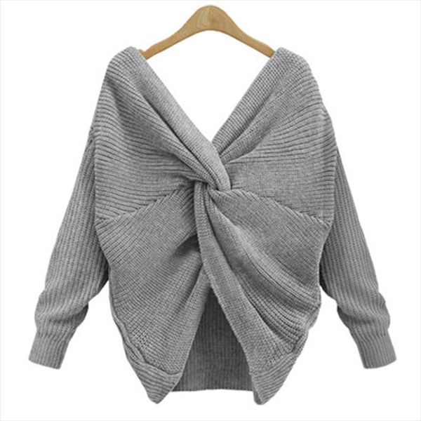 2021 4 colors v neck twisted back sweater women jumpers pullovers casual long sleeve knitted sweaters pull femme, White;black
2021 4 colors v neck twisted back sweater women jumpers pullovers casual long sleeve knitted sweaters pull femme, White;black