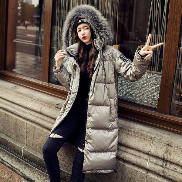 women's down & parkas fashion big hair collar jacket women 2021 style long over the knee thickened white duck coat, Black
women's down & parkas fashion big hair collar jacket women 2021 style long over the knee thickened white duck coat, Black