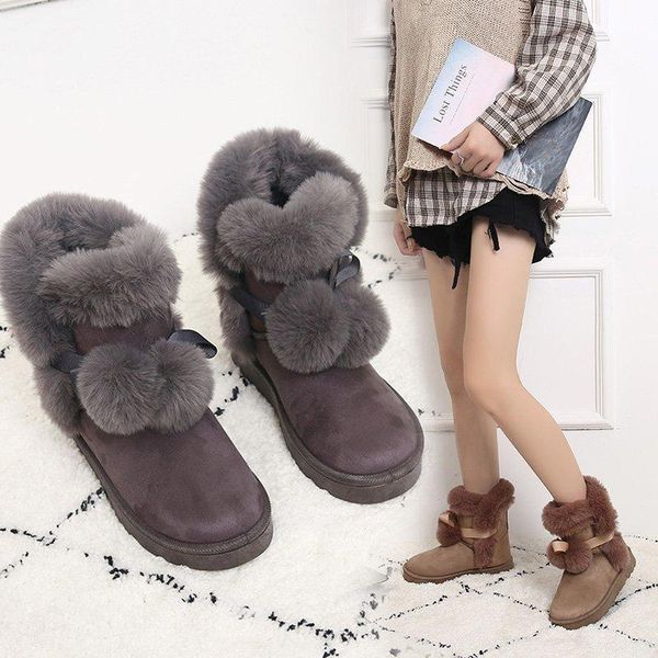 snow boots women's short tube winter short boots thickened 2020 new fur ball warm and cute student thick-soled cotton, Black
snow boots women's short tube winter short boots thickened 2020 new fur ball warm and cute student thick-soled cotton, Black