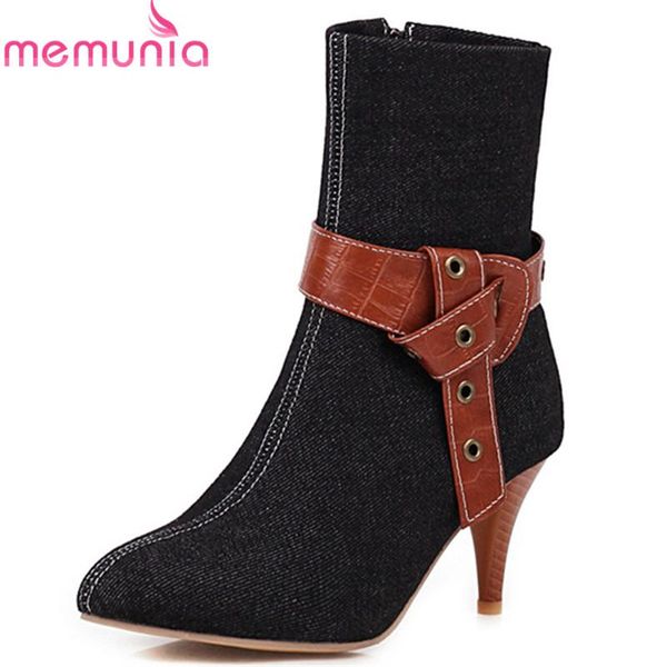 memunia 2020 new arrive autumn winter ankle boots women thin high heels mixed colors zip denim woman boots big size 43, Black
memunia 2020 new arrive autumn winter ankle boots women thin high heels mixed colors zip denim woman boots big size 43, Black