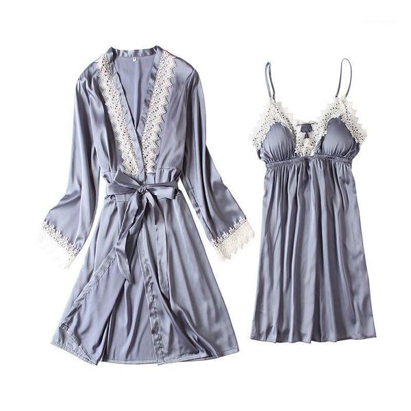 women's sleepwear women 2pcs dress bathrobe nightwear daily casual home lounge brand comfortable loose elegant femme lace1, Black;red
women's sleepwear women 2pcs dress bathrobe nightwear daily casual home lounge brand comfortable loose elegant femme lace1, Black;red