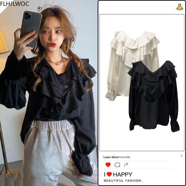 women's blouses & shirts 2021 autumn basic long sleeve cute casual loose back bow tie white black women ruffled chic and blouses1
women's blouses & shirts 2021 autumn basic long sleeve cute casual loose back bow tie white black women ruffled chic and blouses1