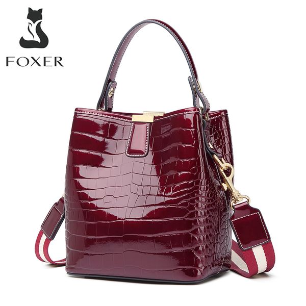foxer fashion patent leather bucket shoulder bag for women large capacity commute female handbag designer lady cross-body purses c0121
foxer fashion patent leather bucket shoulder bag for women large capacity commute female handbag designer lady cross-body purses c0121