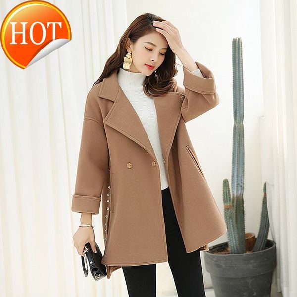 winter casual solid long woolen coats loose pockets wool coat and jacket covered button turn-down collar ladies coats, Black
winter casual solid long woolen coats loose pockets wool coat and jacket covered button turn-down collar ladies coats, Black