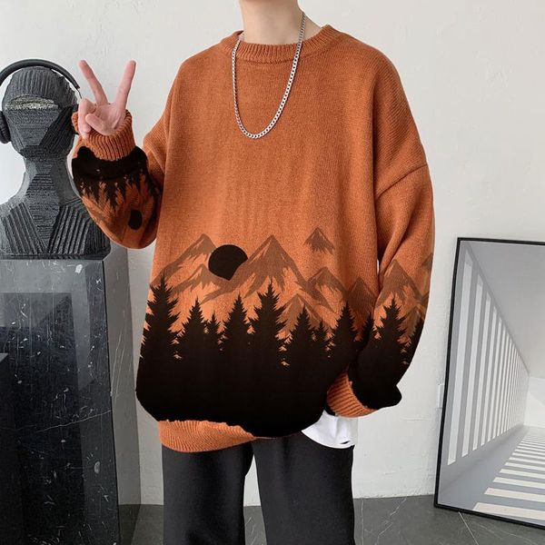 men's sweaters autumn winter sweater warmth fashion retro casual knitted pullover men streetwear korean loose print clothes, White;black
men's sweaters autumn winter sweater warmth fashion retro casual knitted pullover men streetwear korean loose print clothes, White;black