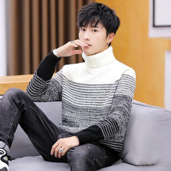 men winter long sleeve white khaki black turtleneck pullovers striped casual new fashion mens sweaters1, White;black
men winter long sleeve white khaki black turtleneck pullovers striped casual new fashion mens sweaters1, White;black