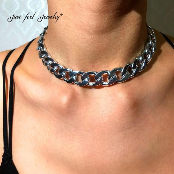 chains just feel exaggerated silver color thick clavicle chain choker necklaces for women men party statement necklace punk jewelry
chains just feel exaggerated silver color thick clavicle chain choker necklaces for women men party statement necklace punk jewelry