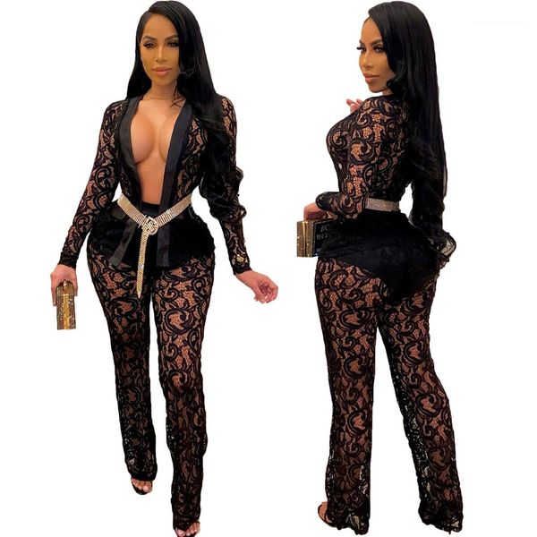 designer 2pcs pants lace panelled perspective women set fashion casual slim jumpsuit new spring womens, White
designer 2pcs pants lace panelled perspective women set fashion casual slim jumpsuit new spring womens, White