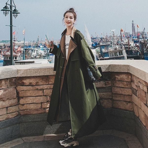 2021 autumn new women trench coat mid-length korean style loose temperament high end fashion coat double-breasted windbreker, Tan;black
2021 autumn new women trench coat mid-length korean style loose temperament high end fashion coat double-breasted windbreker, Tan;black