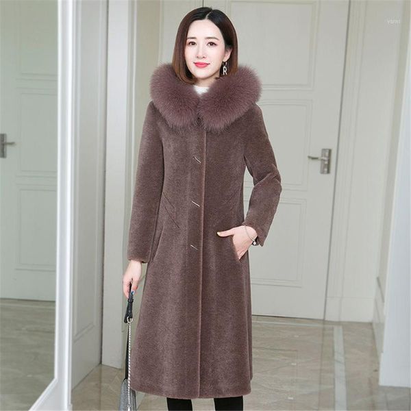 grain sheep sheared coat women's 2020 winter new real fur over knee fur integrated coat1, Black
grain sheep sheared coat women's 2020 winter new real fur over knee fur integrated coat1, Black