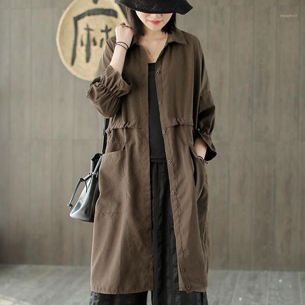 women microfiber windbreaker jacket outwear big loose long retro vintage fashion casual for spring az19615291, Tan;black
women microfiber windbreaker jacket outwear big loose long retro vintage fashion casual for spring az19615291, Tan;black