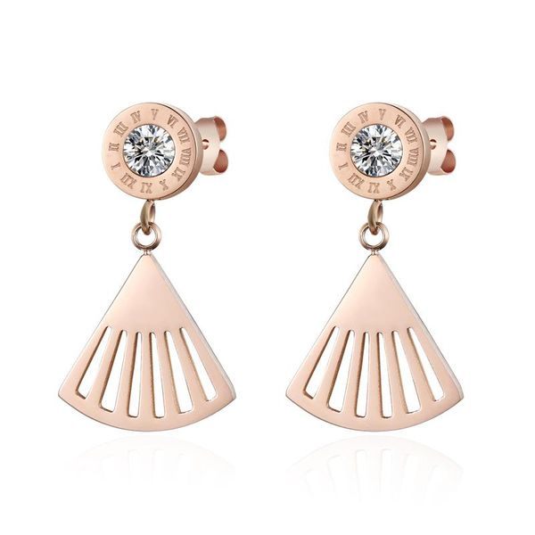 dangle & chandelier titanium steel rose gold color 2 styles roman numerals zircon drop earring and round enamel fan hollow out tassel, Silver
dangle & chandelier titanium steel rose gold color 2 styles roman numerals zircon drop earring and round enamel fan hollow out tassel, Silver