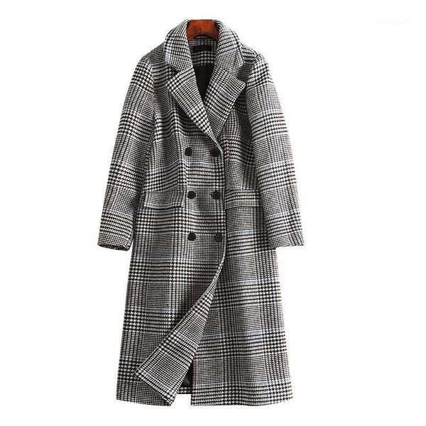 2020 autumn and winter large size dress large girl 's slimming woolen jacket plaid overcoat mid-length jacket women coat1, Black
2020 autumn and winter large size dress large girl 's slimming woolen jacket plaid overcoat mid-length jacket women coat1, Black