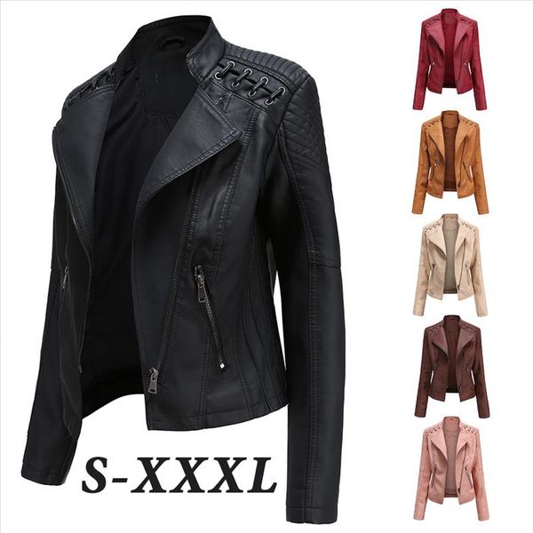осень 2020 женская одежда кожаная куртка кожаная блейзер женщины biker faux pink moto biker зимние пальто заклепки плюс размер улица, Black
осень 2020 женская одежда кожаная куртка кожаная блейзер женщины biker faux pink moto biker зимние пальто заклепки плюс размер улица, Black