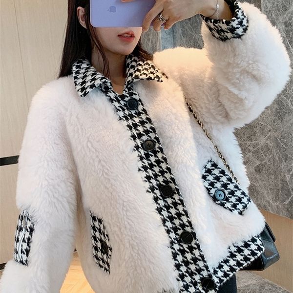 autumn and winter korean loose lamb hair houndstooth fur jacket thickening and velvet trendy small fragrance 201210, Black;brown
autumn and winter korean loose lamb hair houndstooth fur jacket thickening and velvet trendy small fragrance 201210, Black;brown