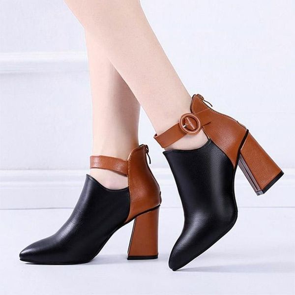 plus size 35-44 women boots patchwork ankle boots buckle botas mujer high heels booties 2020 winter shoes zip zapatos mujer 7736, Black
plus size 35-44 women boots patchwork ankle boots buckle botas mujer high heels booties 2020 winter shoes zip zapatos mujer 7736, Black