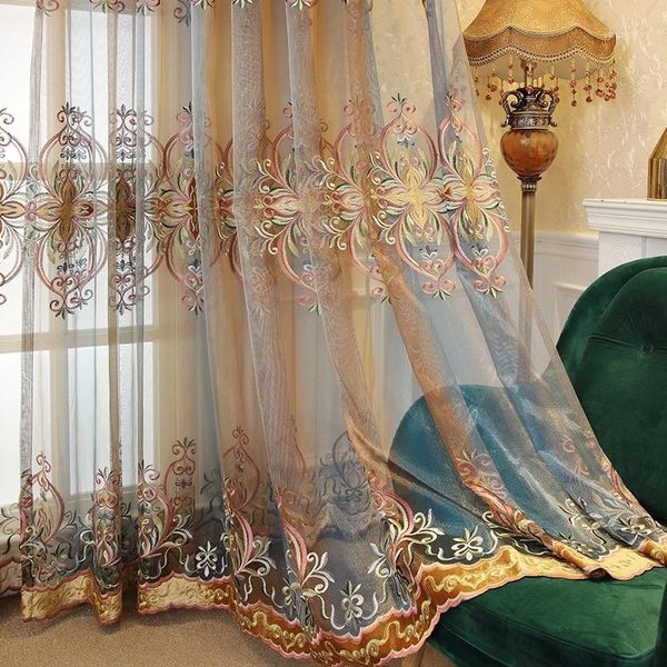 european and american luxury embroidered window screen blue coffee gradient tulle curtains custom for living room bedroom voile41
european and american luxury embroidered window screen blue coffee gradient tulle curtains custom for living room bedroom voile41