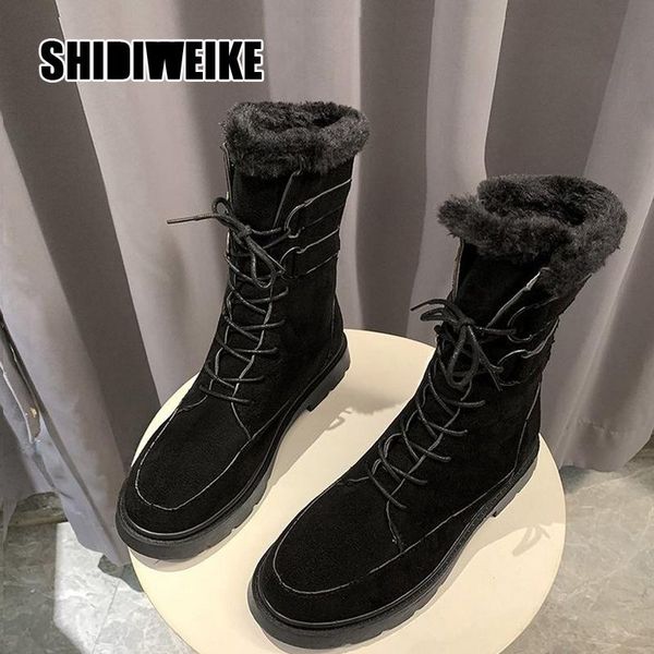 boots women winter warm fur plush suede leather & waterproof fabric ankle snow high anti slip sole v948, Black
boots women winter warm fur plush suede leather & waterproof fabric ankle snow high anti slip sole v948, Black