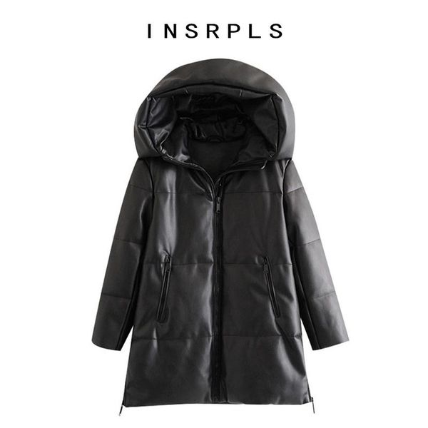 women's down & parkas insprls women fashion thick warm winter faux leather coat vintage hooded long sleeve female outerwear chic overco, Black
women's down & parkas insprls women fashion thick warm winter faux leather coat vintage hooded long sleeve female outerwear chic overco, Black