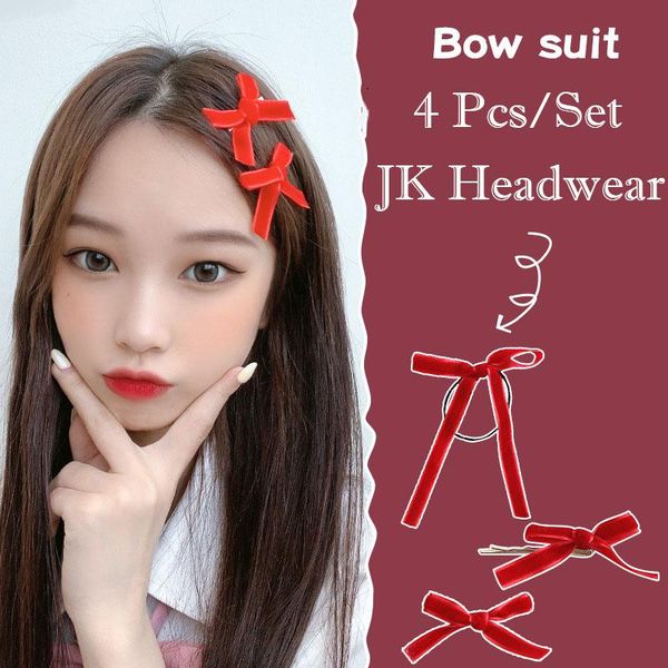 hair accessories 4 pcs/set bow suit jk girls hairpin bowknot ribbon mesh band student lovely headwear college accessory
hair accessories 4 pcs/set bow suit jk girls hairpin bowknot ribbon mesh band student lovely headwear college accessory