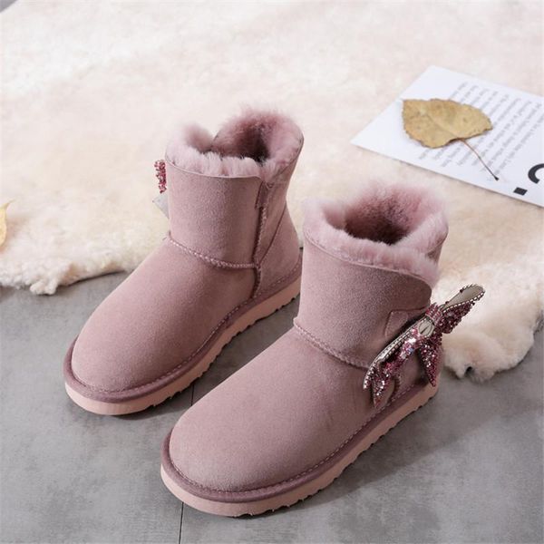 new blinging bowknot 2020 nice 100% genuine sheepskin leather woman snow boots natural fur women's boots warm wool winter, Black
new blinging bowknot 2020 nice 100% genuine sheepskin leather woman snow boots natural fur women's boots warm wool winter, Black