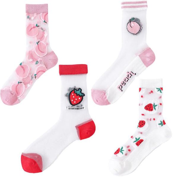 ins summer breathable women peach strawberry socks transparent female chiffon blingbling thin distinctive fashion women socks, Black;white
ins summer breathable women peach strawberry socks transparent female chiffon blingbling thin distinctive fashion women socks, Black;white