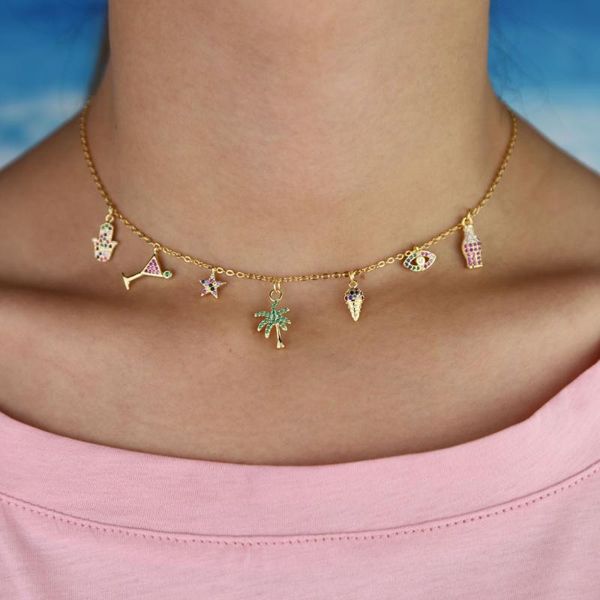 chokers 2021 delicate rainbow colorful cz lucky hamsa hand evil eye star choker necklaces for women classic charm christmas gift jewelry, Golden;silver
chokers 2021 delicate rainbow colorful cz lucky hamsa hand evil eye star choker necklaces for women classic charm christmas gift jewelry, Golden;silver