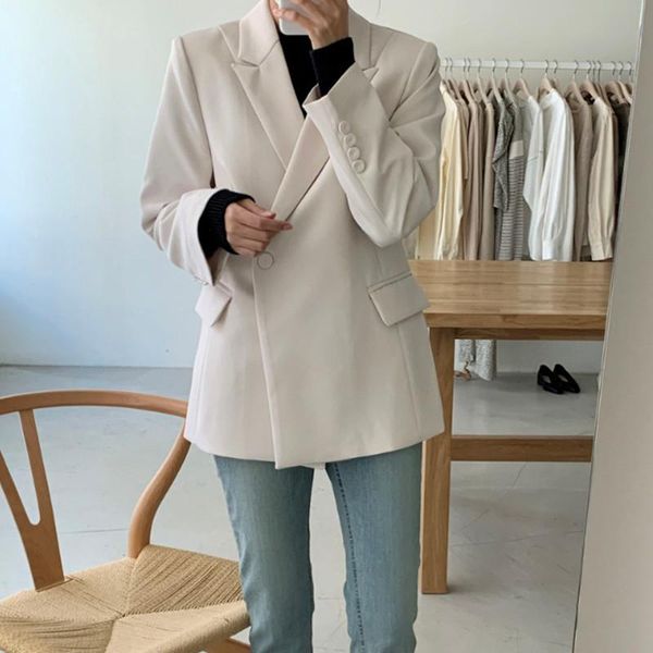 women's suits & blazers 2021 spring and autumn clothing simple temperament waist slimming loose mid-length suit solid color all-match c, White;black
women's suits & blazers 2021 spring and autumn clothing simple temperament waist slimming loose mid-length suit solid color all-match c, White;black