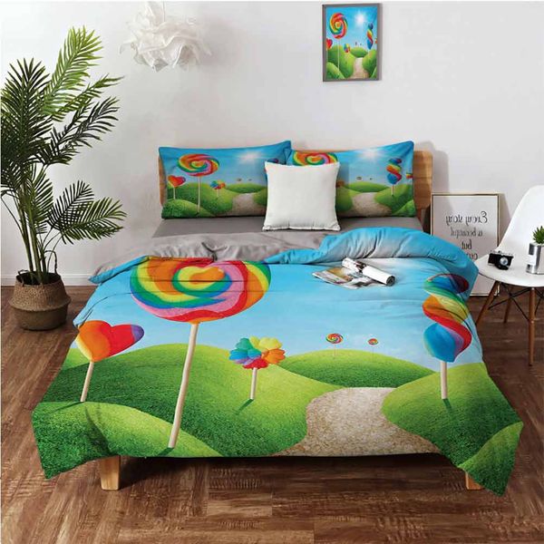 fantasy candy land with delicious lollipops and sweets sun cheerful fun printbedding 3-piece set
fantasy candy land with delicious lollipops and sweets sun cheerful fun printbedding 3-piece set