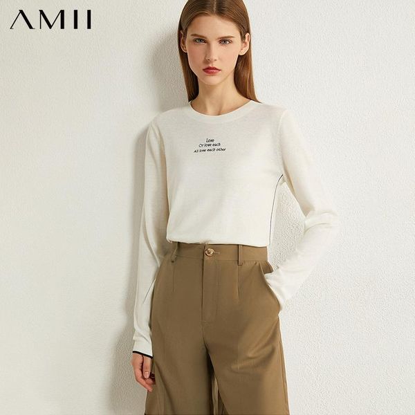 amii minimalism autumn fashion women sweater letter printed oneck loose women pullover causal female sweater 12040499, White;black
amii minimalism autumn fashion women sweater letter printed oneck loose women pullover causal female sweater 12040499, White;black