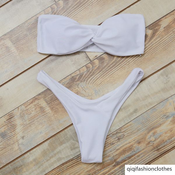 single with twisted t-pants bikini, White;black 
single with twisted t-pants bikini, White;black