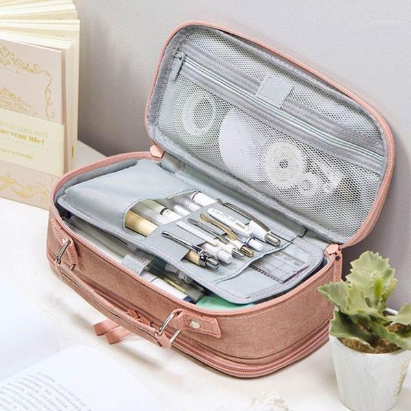 large capacity double layer pencil case canvas portable storage bag stationery1
large capacity double layer pencil case canvas portable storage bag stationery1