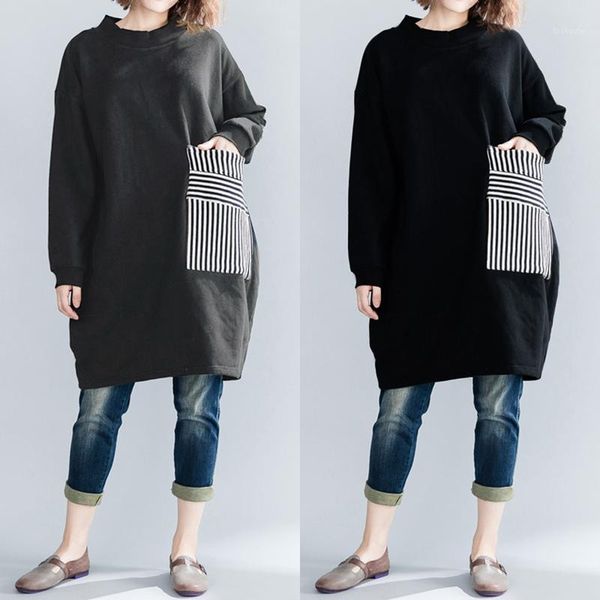 zanzea women's sweatshiers thicken female clothes casual pullovers 2019 plus size vintage patchwork loose pockets pull 5xl1, Black
zanzea women's sweatshiers thicken female clothes casual pullovers 2019 plus size vintage patchwork loose pockets pull 5xl1, Black