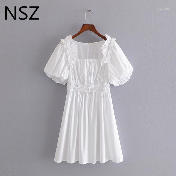 casual dresses nsz women cotton white summer dress square neck ruffles puff sleeve elastic waist pleated mini short office ladies1, Black;gray
casual dresses nsz women cotton white summer dress square neck ruffles puff sleeve elastic waist pleated mini short office ladies1, Black;gray