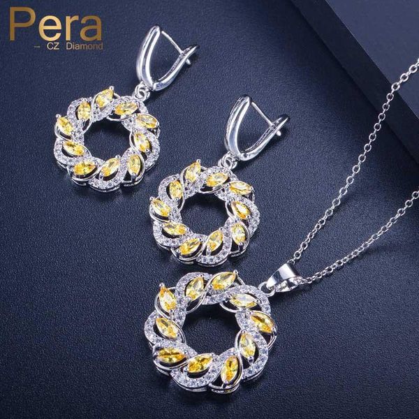 pera + cubic zirconia micro pave big hollow yellow round drop necklace and earrings for ladies mom friends j252, Silver
pera + cubic zirconia micro pave big hollow yellow round drop necklace and earrings for ladies mom friends j252, Silver