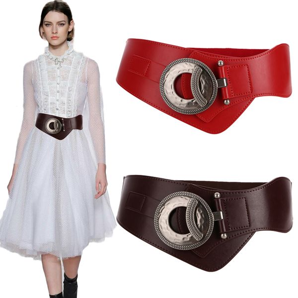 new fashion super wide cow cummerbunds for women vintage big buckle alloy hollow cutout genuine leather elastic waistband dress, Black;brown
new fashion super wide cow cummerbunds for women vintage big buckle alloy hollow cutout genuine leather elastic waistband dress, Black;brown