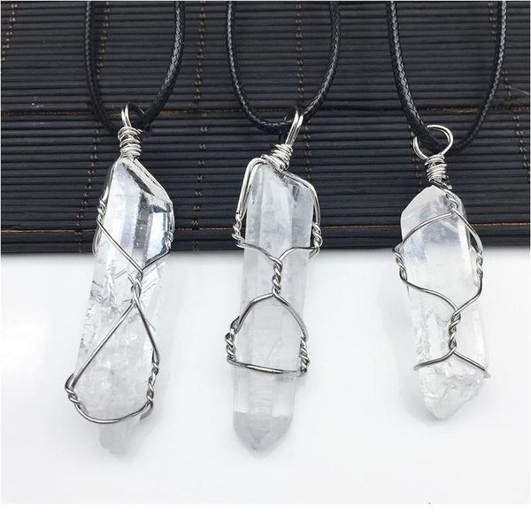 natural stone quartz necklaces pendants handmade wire wrapped white crystal pendant pendulum healing reiki jewellery acc jlluwd, Black
natural stone quartz necklaces pendants handmade wire wrapped white crystal pendant pendulum healing reiki jewellery acc jlluwd, Black