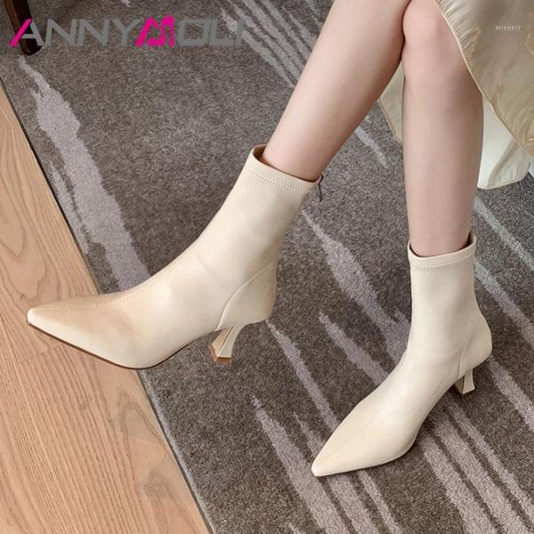 annymoli women ankle boots shoes pointed toe thin heels female boots zipper high heel fashion strstch autumn winter 401, Black
annymoli women ankle boots shoes pointed toe thin heels female boots zipper high heel fashion strstch autumn winter 401, Black