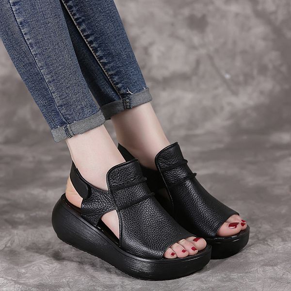 oukahui 2020 summer thick bottom high flat platform sandals for women genuine cow leather fashion wedges peep toe women sandals y200702, Black
oukahui 2020 summer thick bottom high flat platform sandals for women genuine cow leather fashion wedges peep toe women sandals y200702, Black