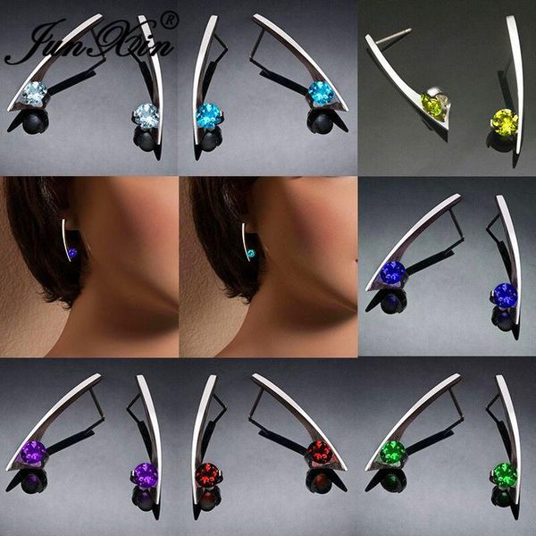 stud minimalist geometric bar earrings for women white gold round green red purple blue stone crystal wedding cz, Golden;silver
stud minimalist geometric bar earrings for women white gold round green red purple blue stone crystal wedding cz, Golden;silver