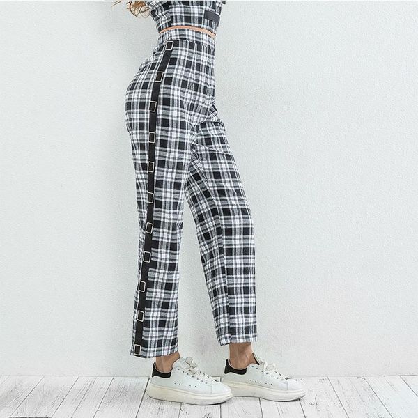 2018 fashion grid casual pants women bottom zipper harem pants trousers female straight streetwear capris winter1, Black;white
2018 fashion grid casual pants women bottom zipper harem pants trousers female straight streetwear capris winter1, Black;white
