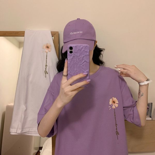 100 cotton small chrysanthemum short sleeve t-shirt for women 2020 summer new korean loose oversized student dress dressdresswomen's, White
100 cotton small chrysanthemum short sleeve t-shirt for women 2020 summer new korean loose oversized student dress dressdresswomen's, White