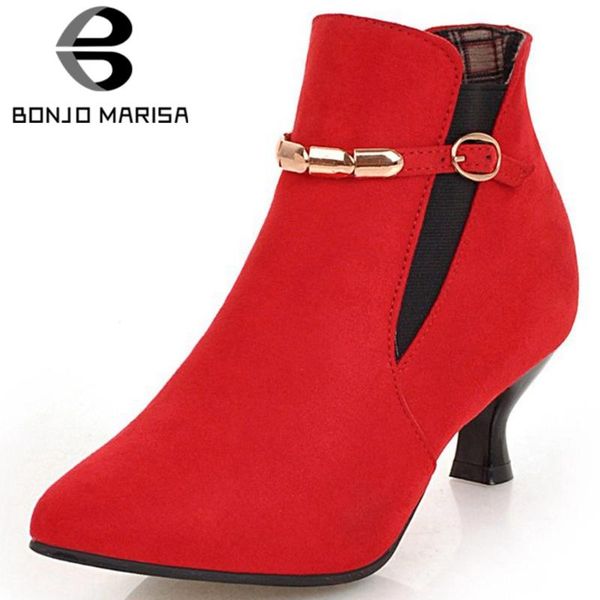 bonjomarisa plus size 32-47 female ankle boots pointed toe med heels buckle boots women autumn metal decoration shoes woman, Black
bonjomarisa plus size 32-47 female ankle boots pointed toe med heels buckle boots women autumn metal decoration shoes woman, Black