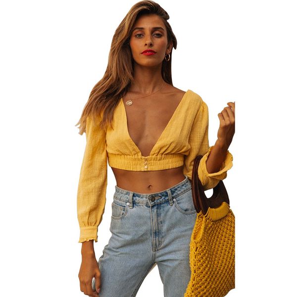 from summer 2021 blusa women deep decorated in v no background lady solid yellow shirts high street chic long beach blouses uudc, White
from summer 2021 blusa women deep decorated in v no background lady solid yellow shirts high street chic long beach blouses uudc, White