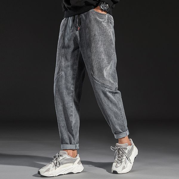 2020 autumn new jeans trendy corduroy stitching loose and versatile drawstring harlan capris men's pants, Blue
2020 autumn new jeans trendy corduroy stitching loose and versatile drawstring harlan capris men's pants, Blue