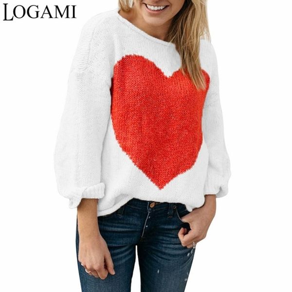 logami heart knitting ladies sweater women loose pullover long sleeve autumn winter pullovers and sweaters y200720, White;black
logami heart knitting ladies sweater women loose pullover long sleeve autumn winter pullovers and sweaters y200720, White;black